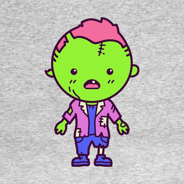 Cute Kawaii Zombie Kid Cartoon by SLAG_Creative